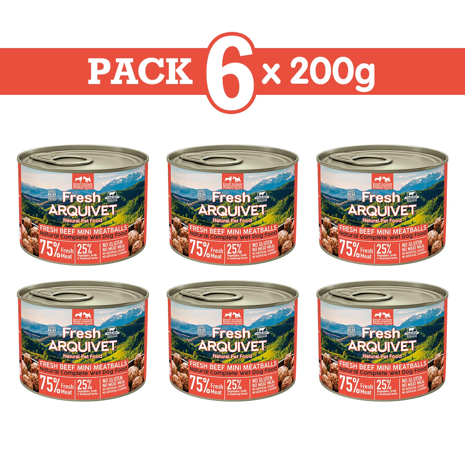 Pacote com 6 unidades de Mini Almôndegas Frescas de Carne Bovina Arquivet 200g