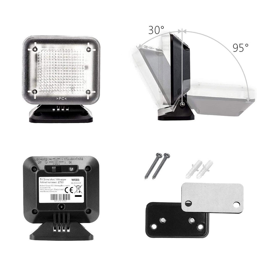 (3W) 12-LED's TV Simulator Fernseher Attrappe Einbruchschutz mit Timer Funktion