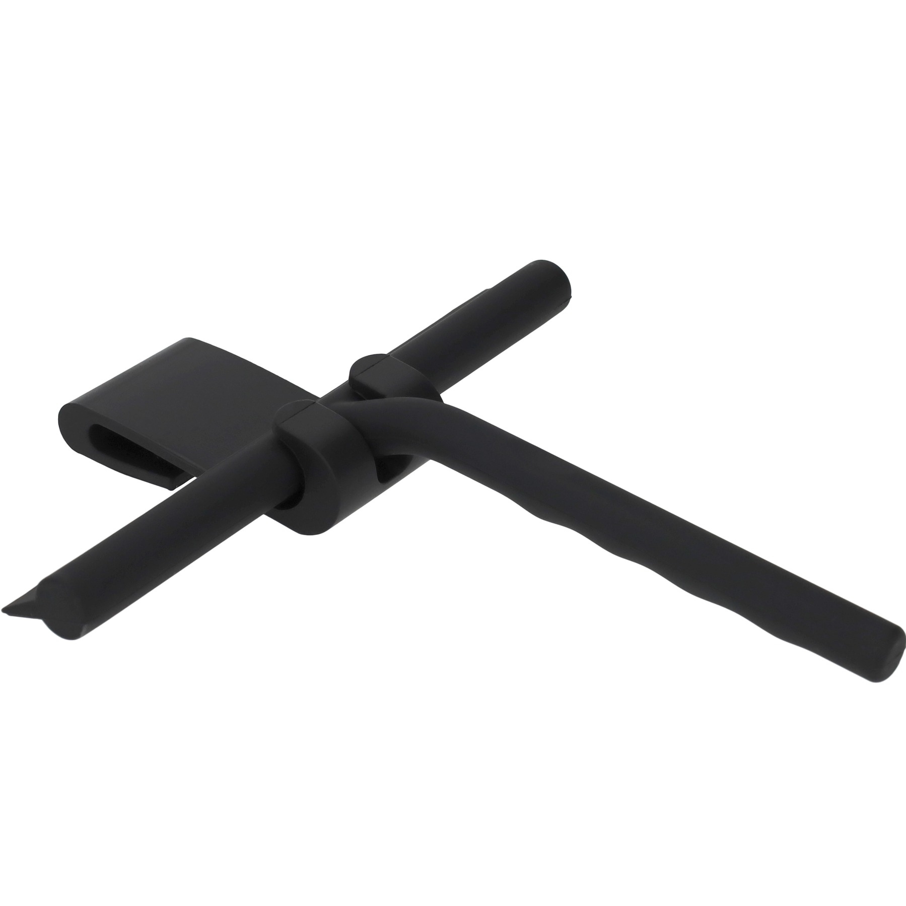 (2-tlg. Set) 21cm Silikon Duschabzieher Badezimmer Glasschaber Fensterwischer   Halterung - Schwarz