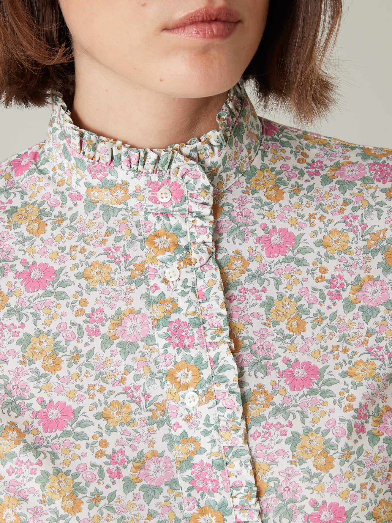 Chemise col froufrou femme tissu Liberty - Limited Collection