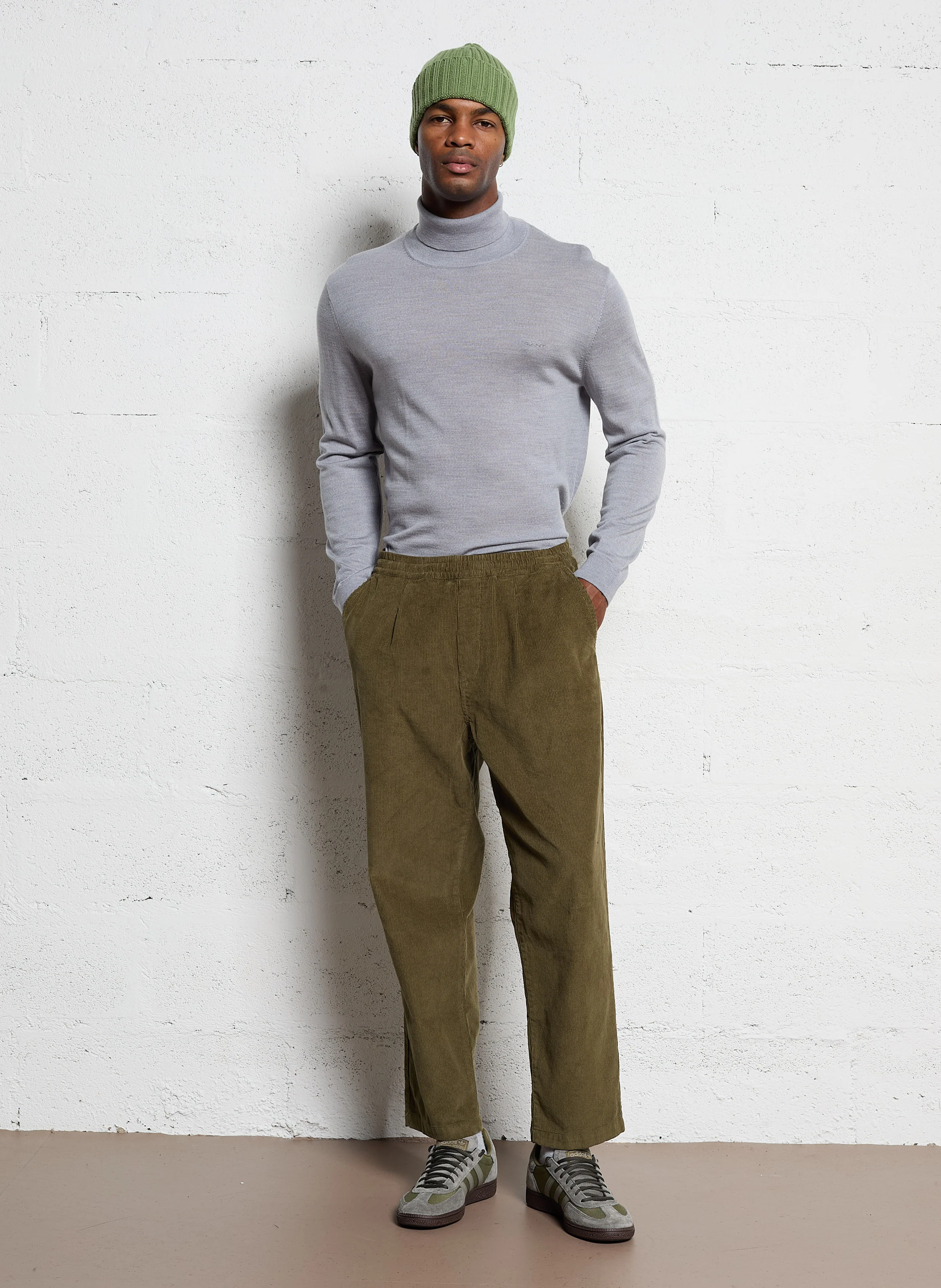 HAWTIN - Pantalon droit en coton | Vert