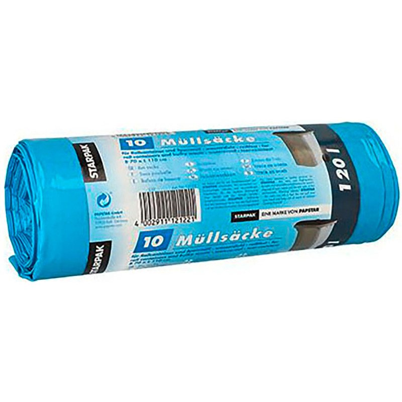 Sac poubelle LDPE, 120 litres, bleu