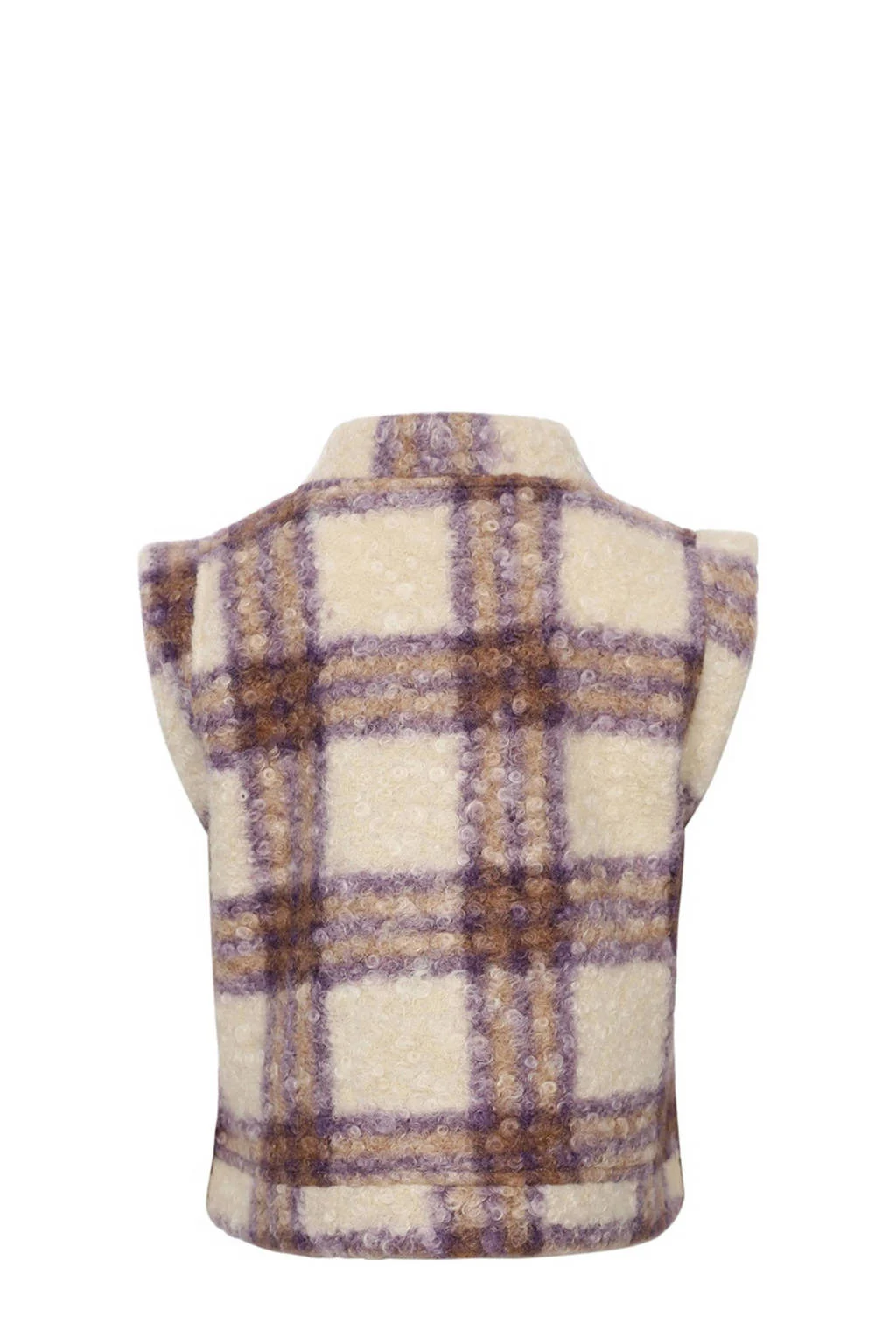 LOOXS geruit gilet ecru/paars