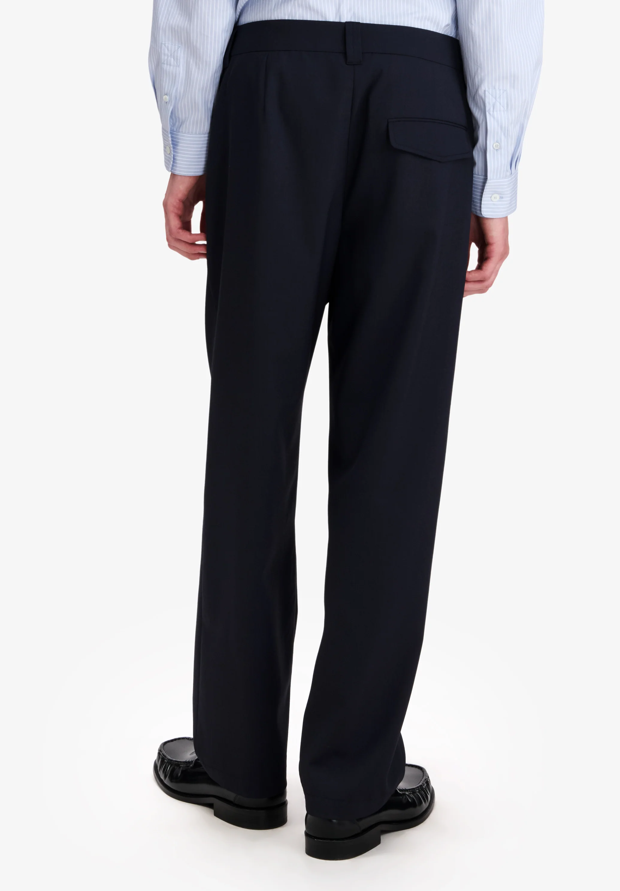 Pantalon barrel ample en toile bleu marine - Dark navy