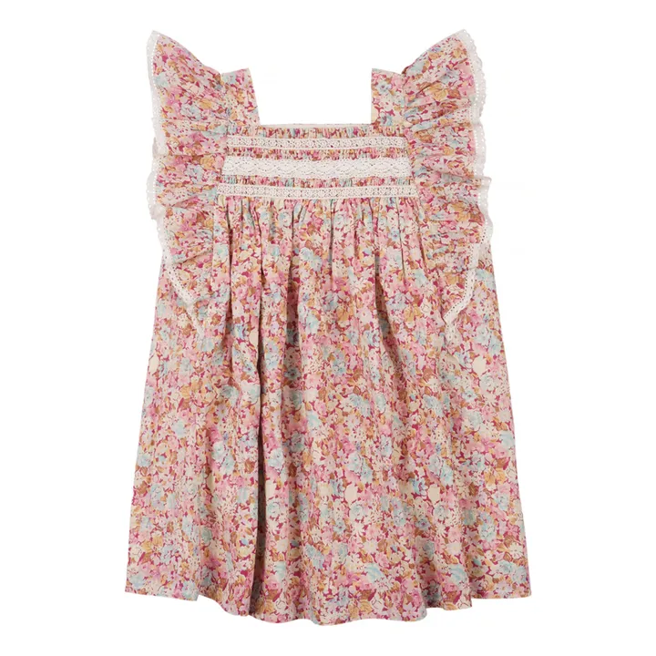 Louise Misha Robe Martine Brodée Fleurie | Rose