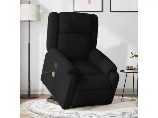 Fauteuil massant inclinable Noir Tissu