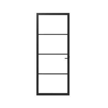 Lundia binnendeur Lumen En 1C03 blank glas zwart gegrondverfd opdek links 93 x 231,5 cm inclusief deurbeslag Tord