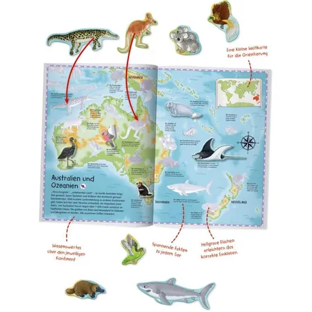 Coppenrath Verlag Natur-Stickerwelt: Atlas - Tiere der Welt (Nature Zoom)
