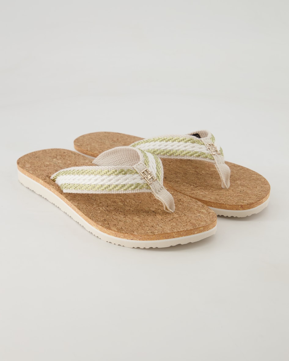 Tommy Hilfiger Cork Sandal Zehentrenner in Beige