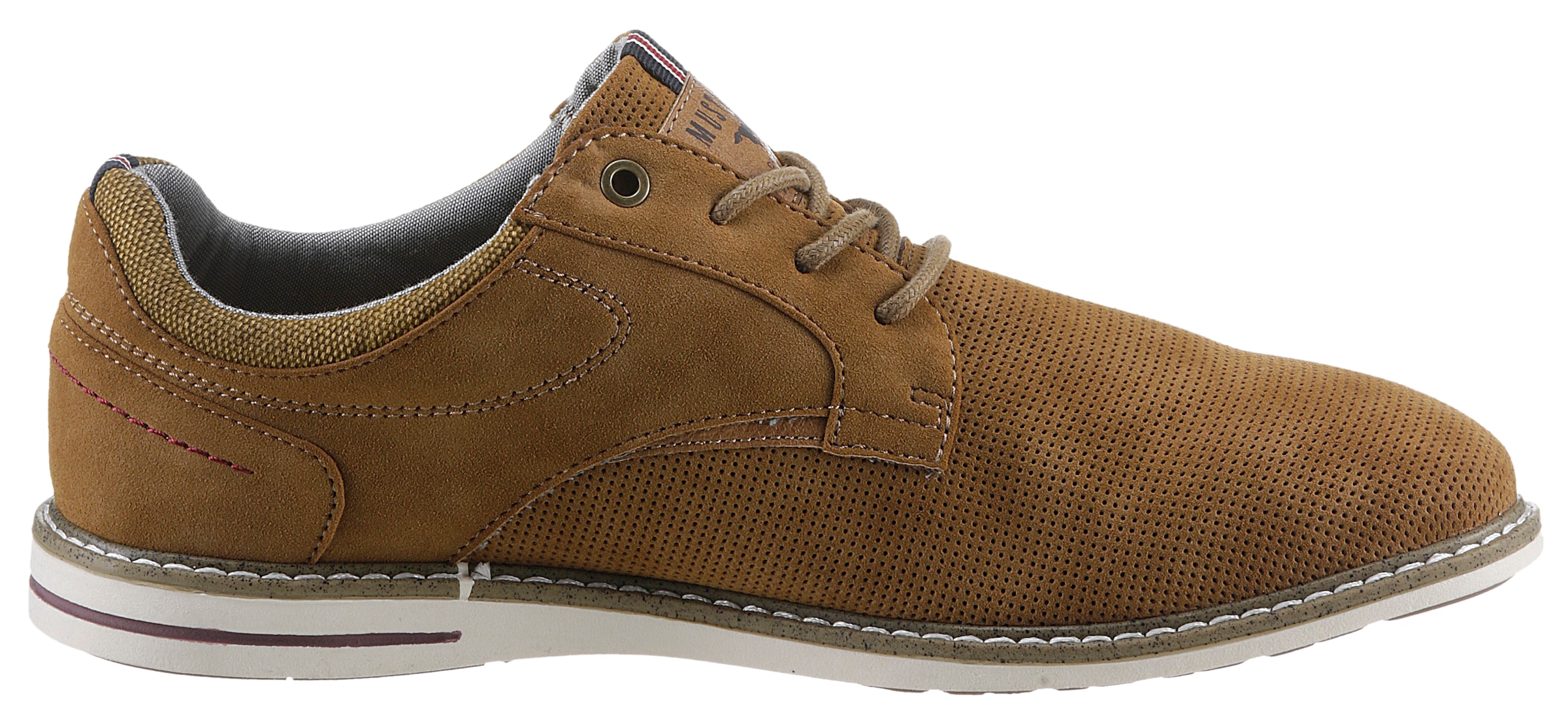 Mustang Shoes Schnürschuh  , Freizeitschuh, Halbschuh, Schnürschuh mit Perforation