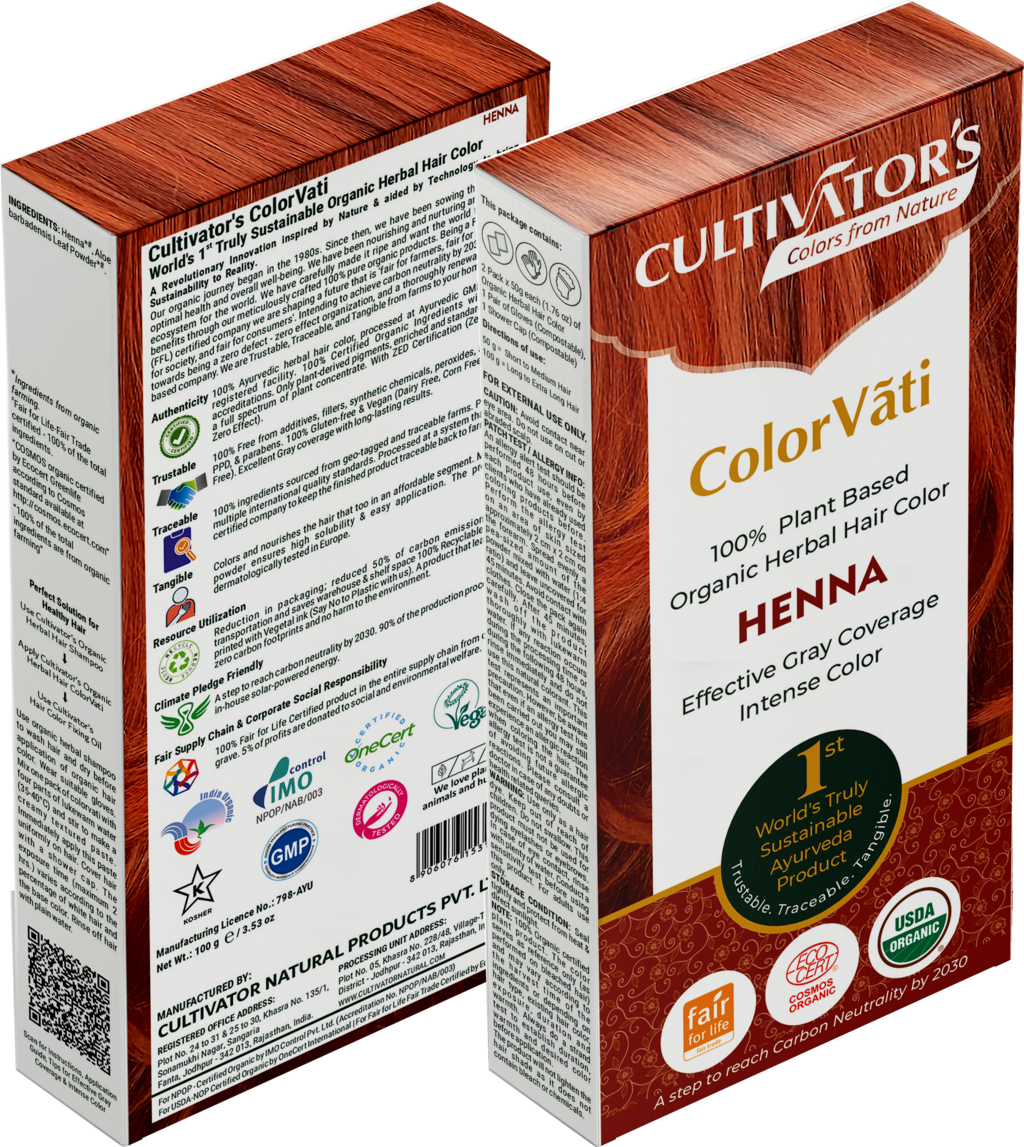 CULTIVATOR'S  ColorVãti Organic Herbal Hair Color - Henna, 100 g