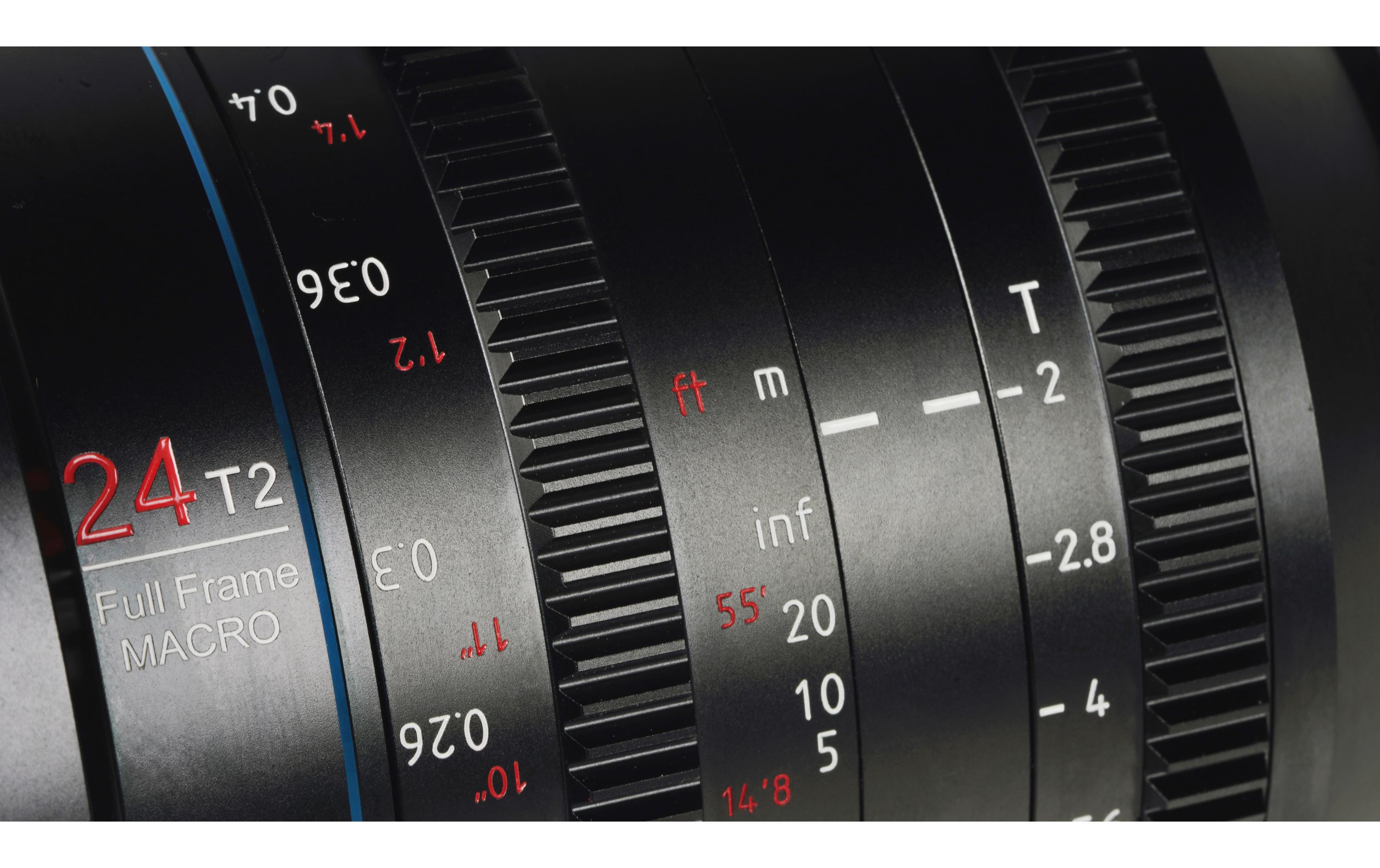 Festbrennweite 24mm T2 Full-frame Marco Cine Lens – Canon EF<br>Makro-Vollformat-Filmobjektiv