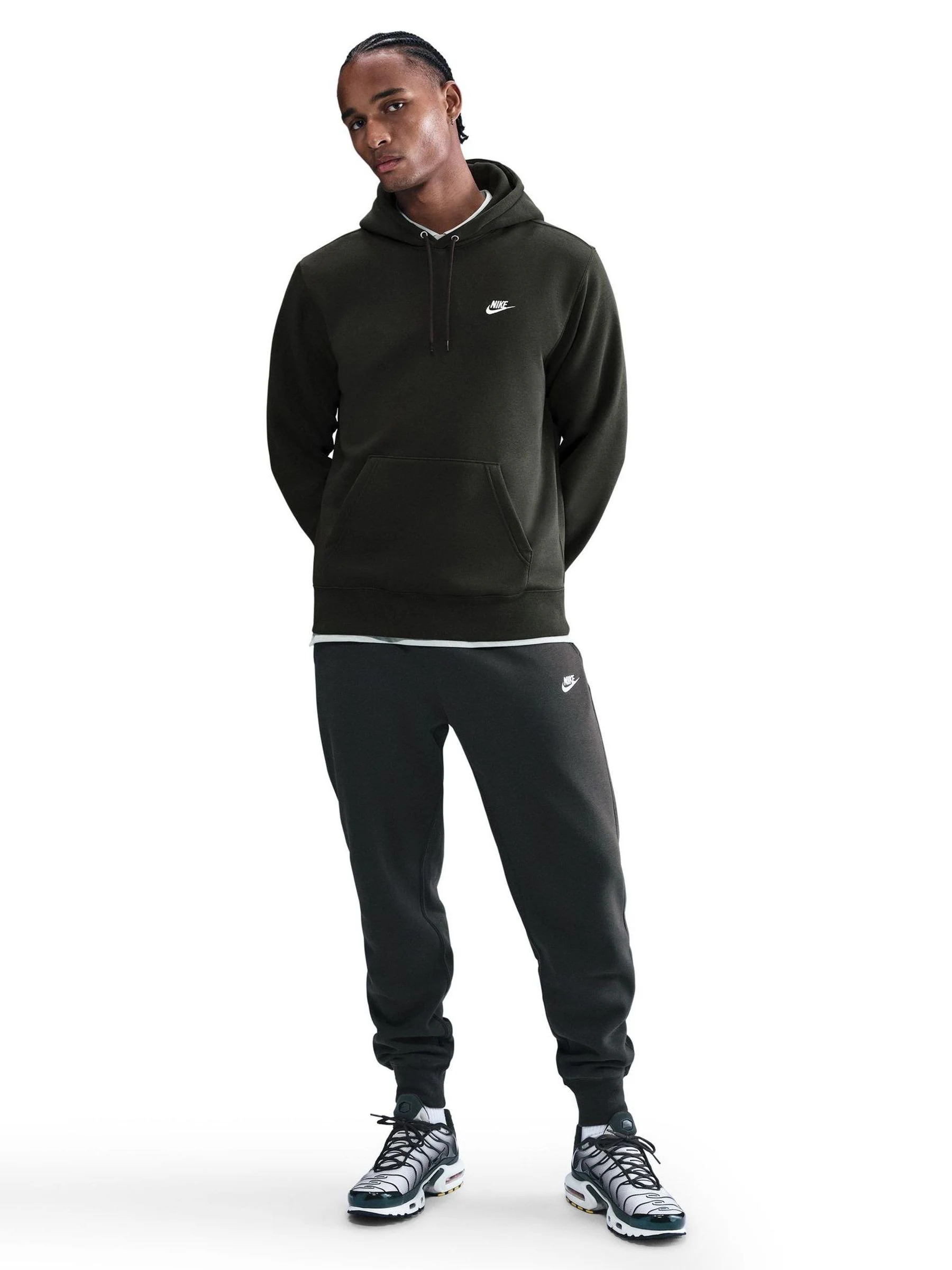 Donkerbruin - Nike Club pullover-hoody