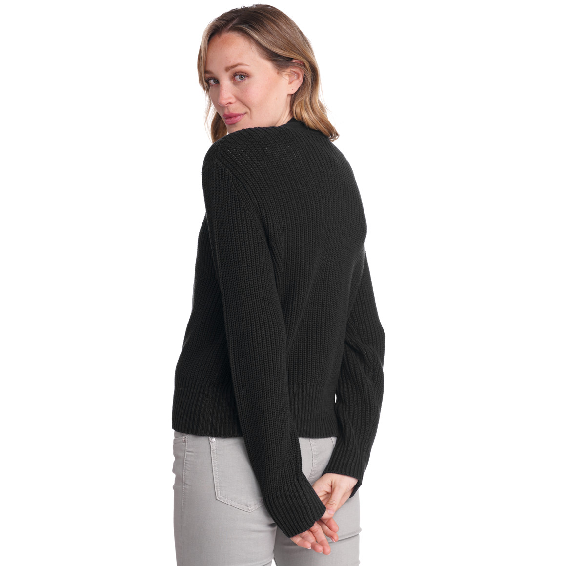 Jonas Nielsen Damen Strickjacke mit Knopfleiste dunkelblau