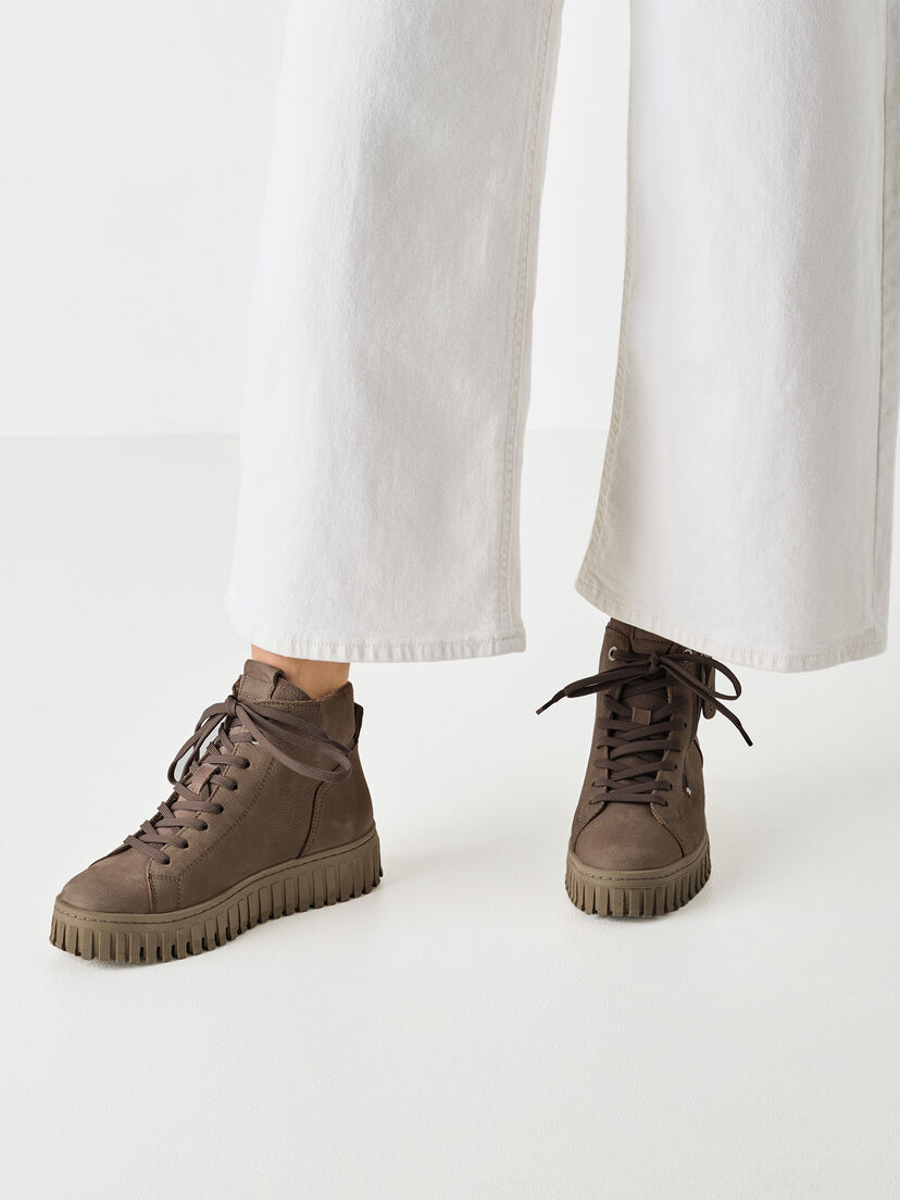 Leren Enkellaarsje - beige