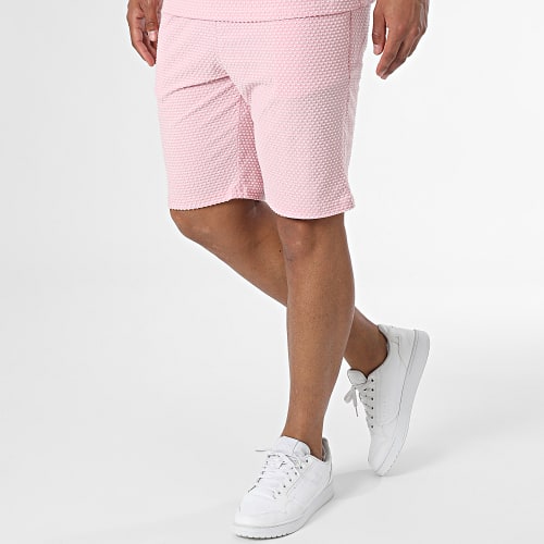 Ensemble Tee Shirt Et Short Jogging Rose Clair