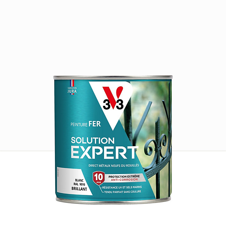 Peinture extérieure fer Solution expert blanc brillant V33 500ml