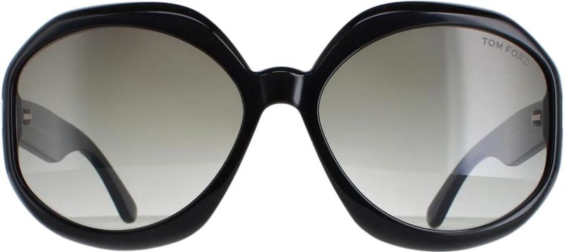 Tom Ford - Georgia 02 FT1011 - Zonnebril - Glanzend Zwart - Rookverloop - Acetaat