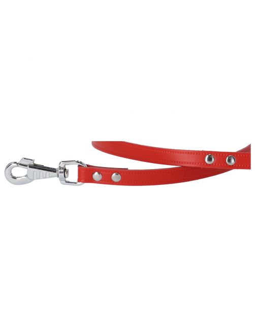Adori Looplijn Leer Met Print Rood - Hondenriem