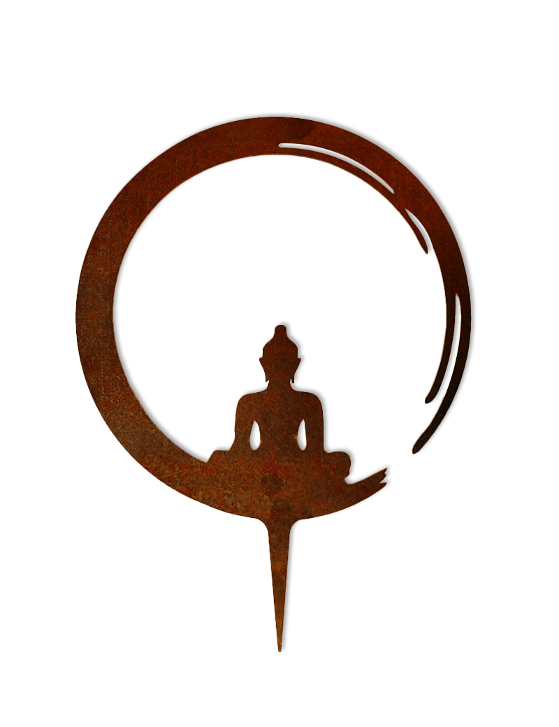 Statue bouddha métal acier corten 40cm