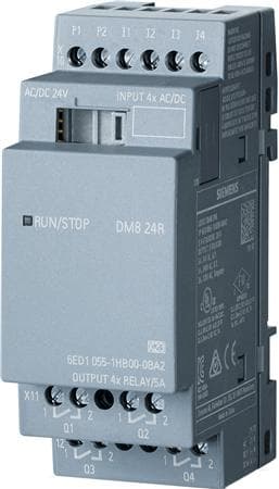 Siemens 6ED1055-1HB00-0BA2, Digitalt, Inngang/Utgang, 8 kanaler, Relé, 4 kanaler, 4 kanaler