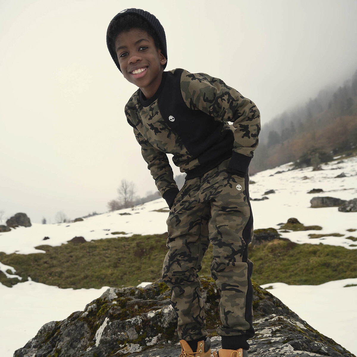 Suéter Timberland com gola redonda e mangas compridas