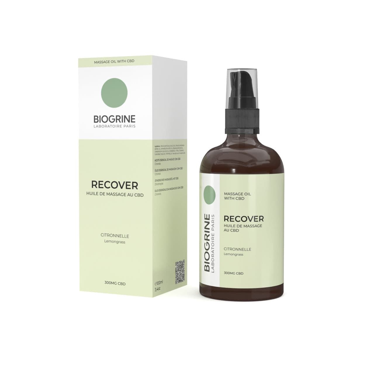 BIOGRINE „RECOVER“  CBD MASSAGEÖL LEMONGRASS
