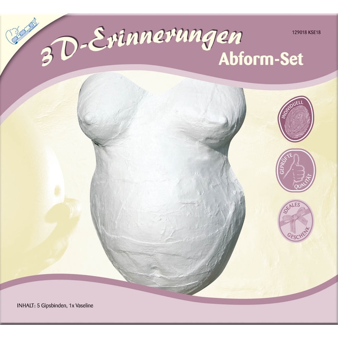 3D Erinnerungs Gips Set - Babybauch