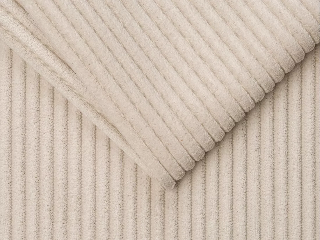 Canapé d'angle convertible et réversible en velours côtelé beige RISTANO