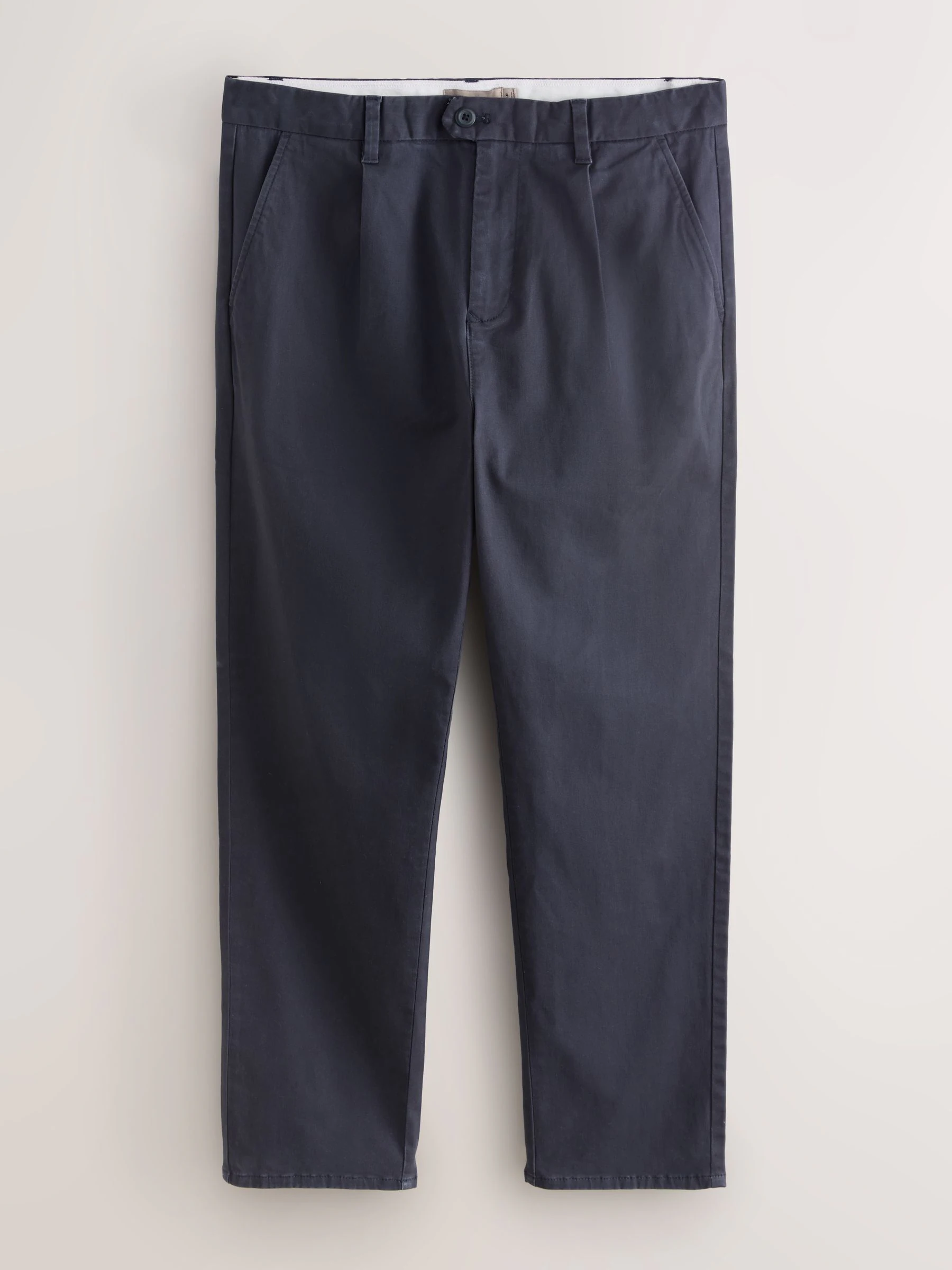 Blauw - Single Pleated Stretch Chinos Trousers
