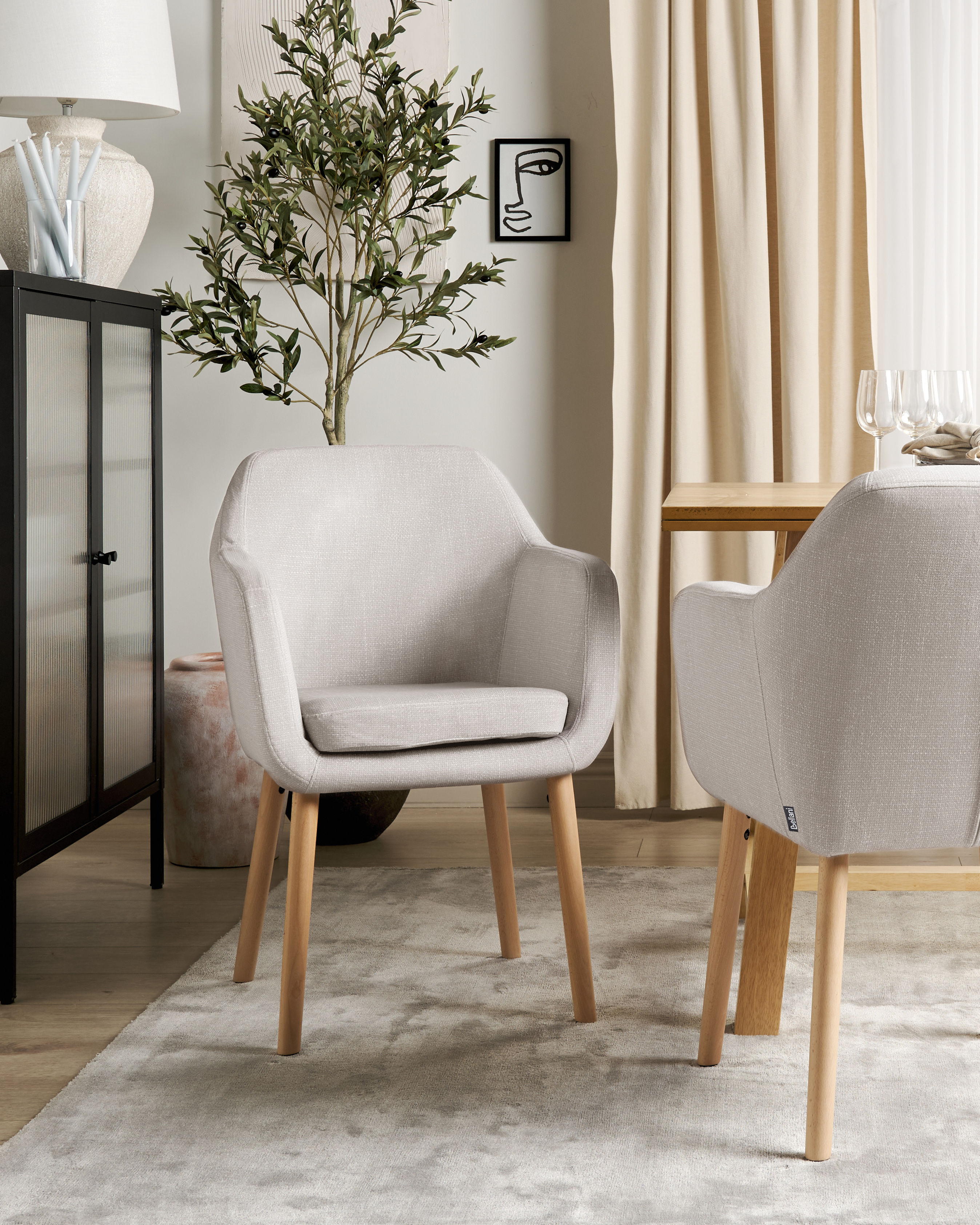 Eetkamerstoel YORKVILLE II Fluweel Taupe
