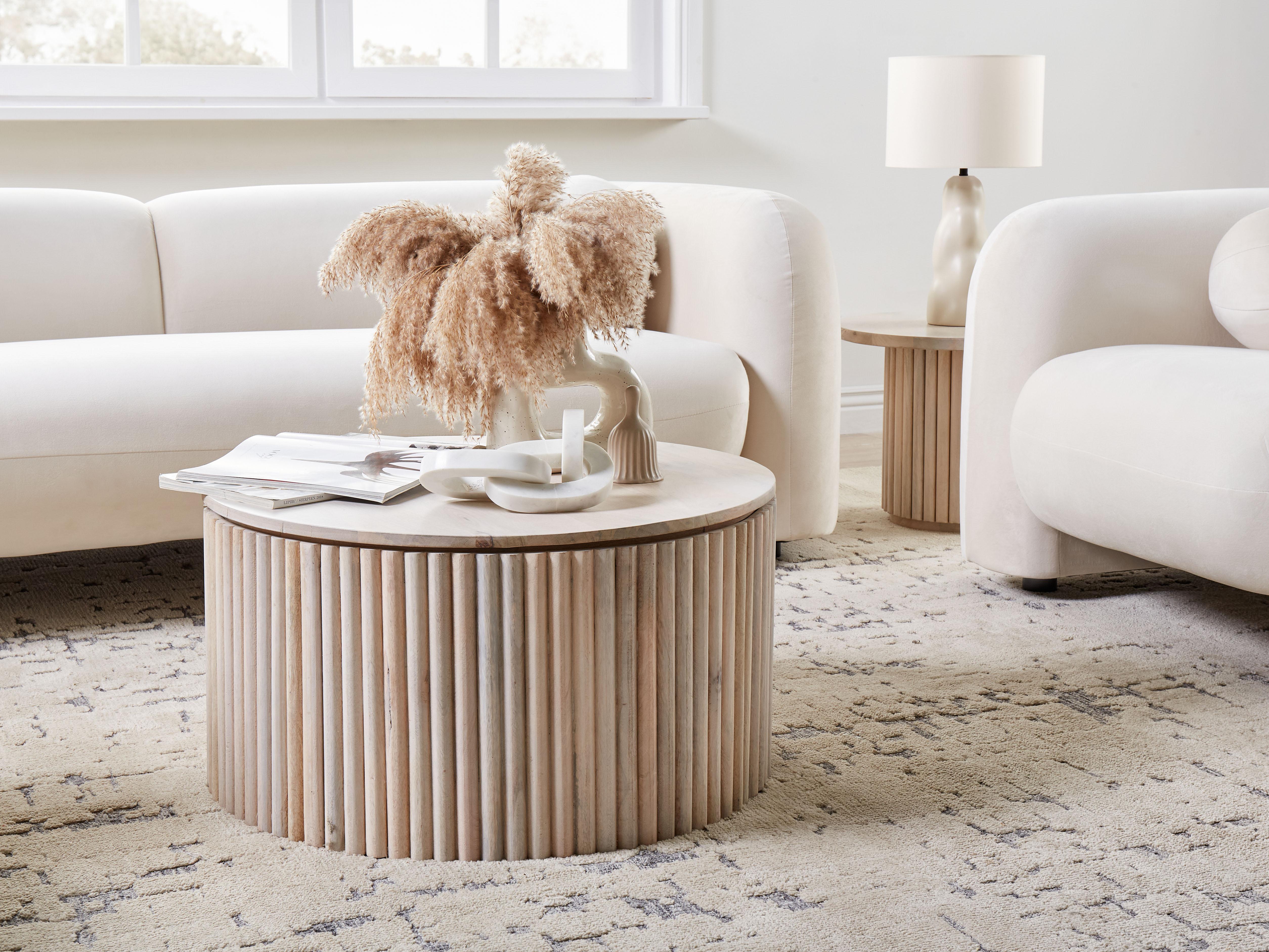 Salontafel KIRKWOOD Mangohout Lichtbruin met opbergruimte