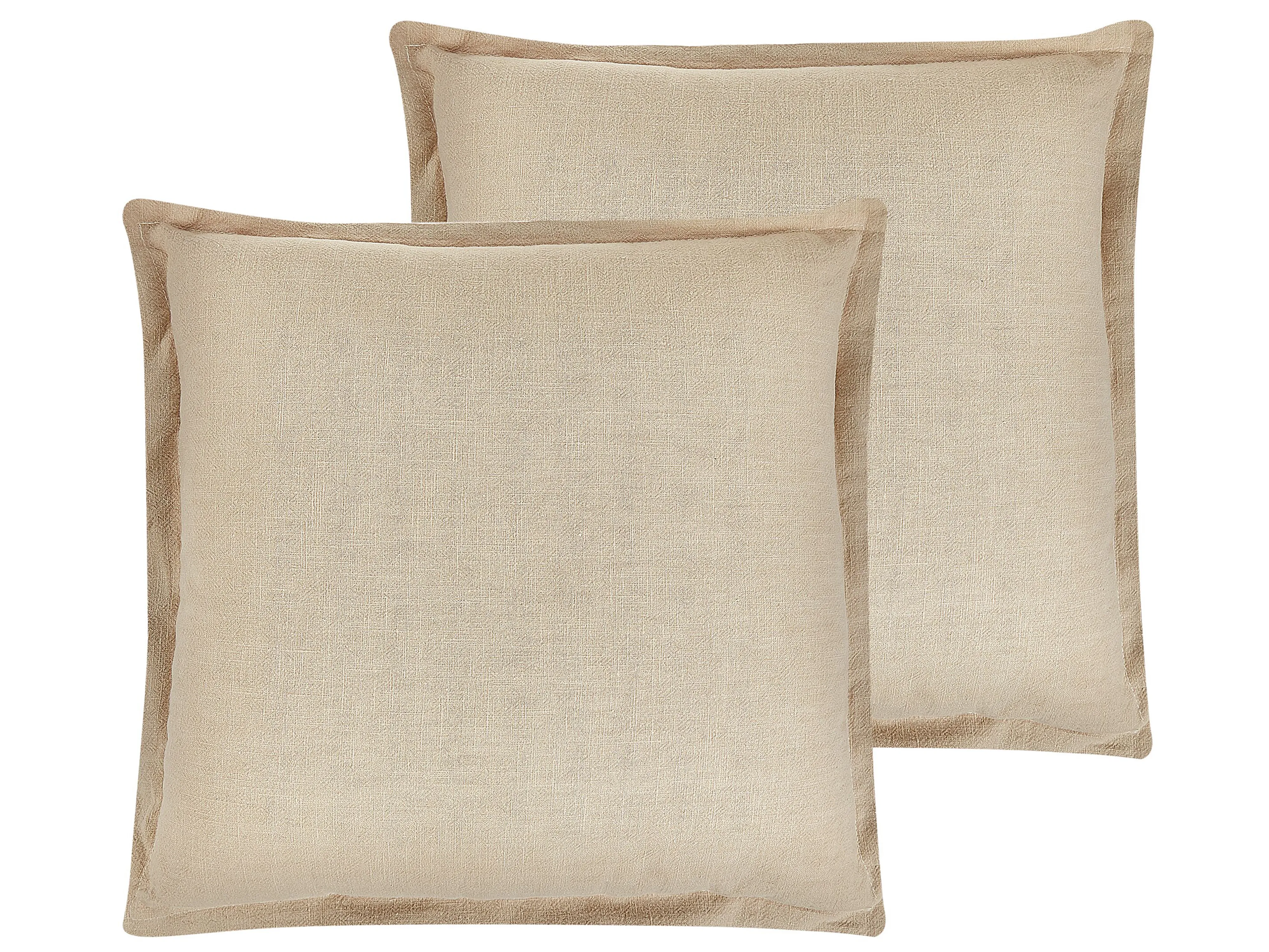 Set van 2 sierkussens GUZMANIA 45 x 45 cm Beige effen