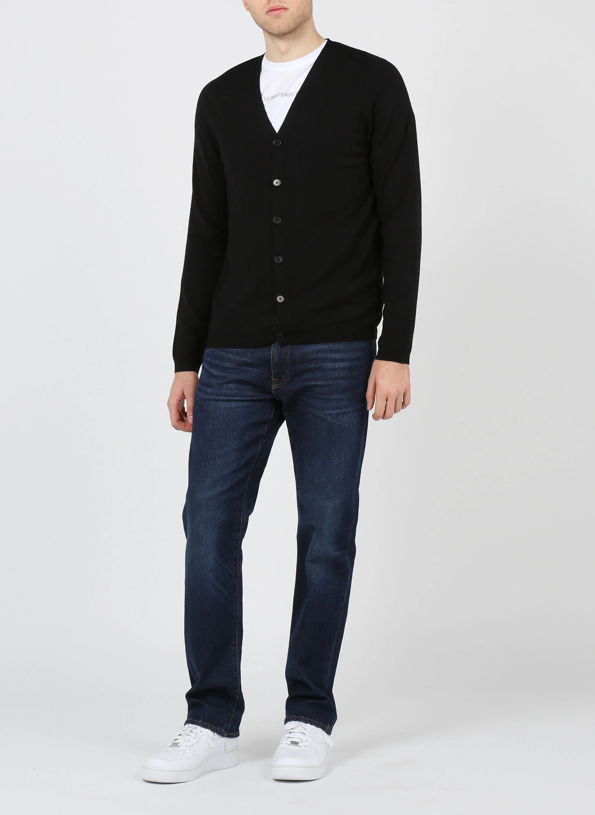 Gilet col V en laine | Noir