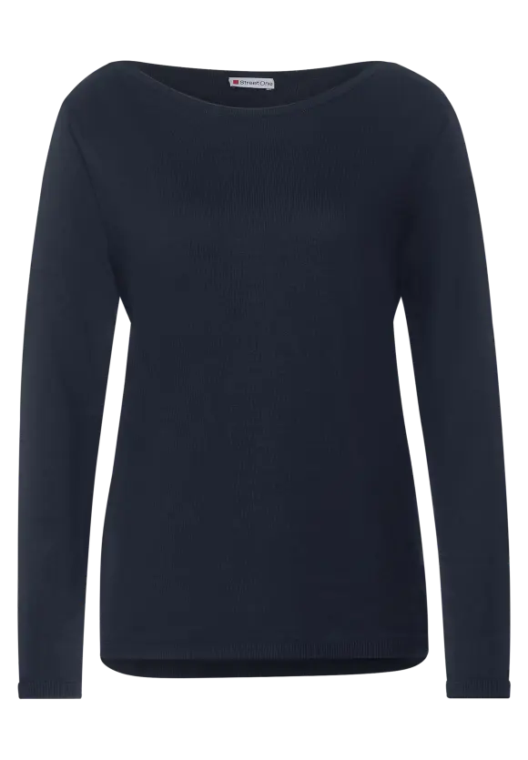 U-Boot Ausschnitt Pullover - deep blue