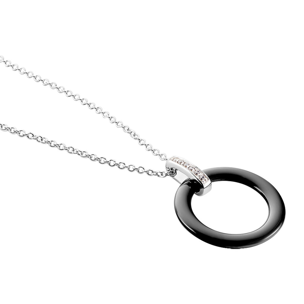 Collier Natacha Cera Argent Blanc Céramique Et Oxyde De Zirconium