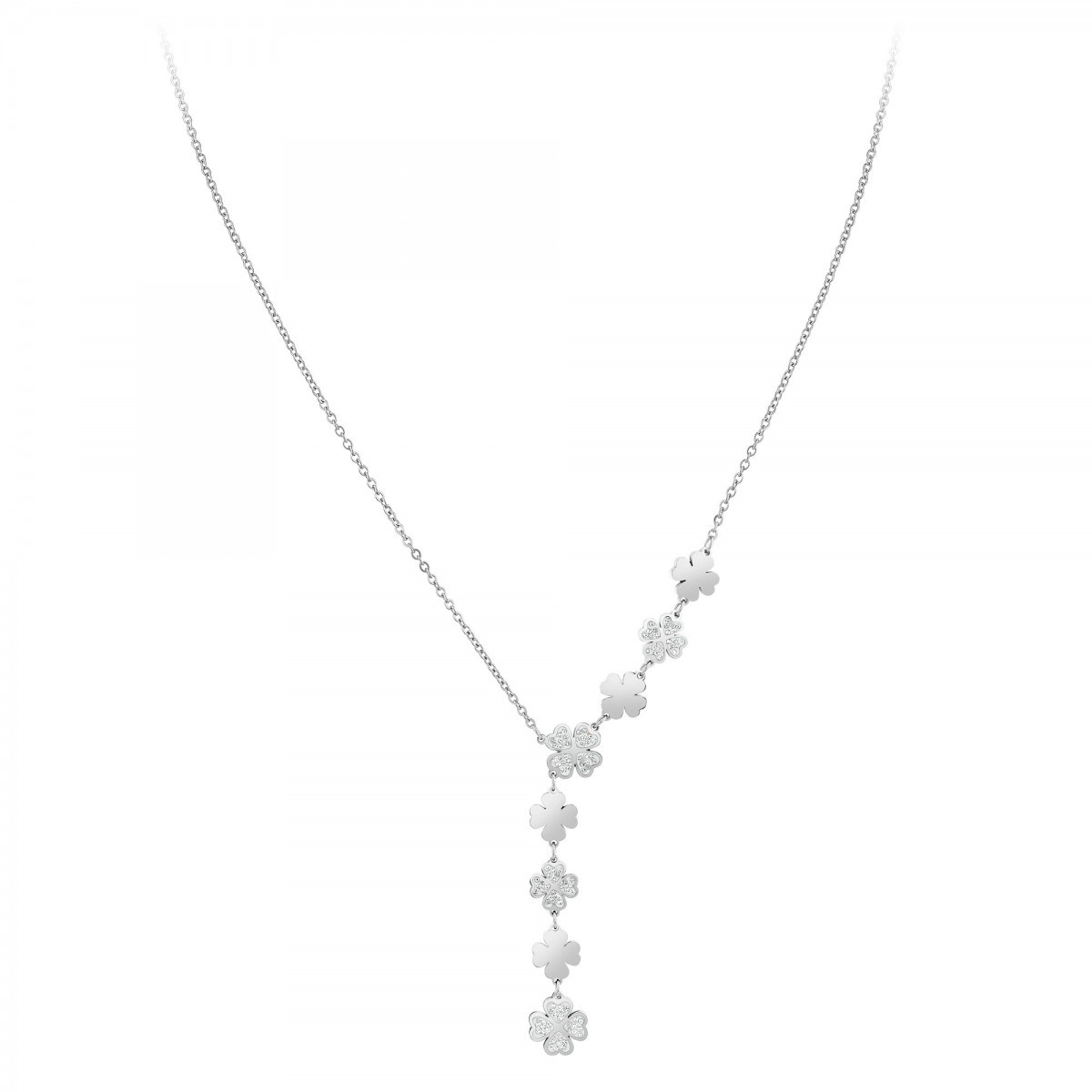 Collier trèfle SC Crystal orné de Cristaux scintillants