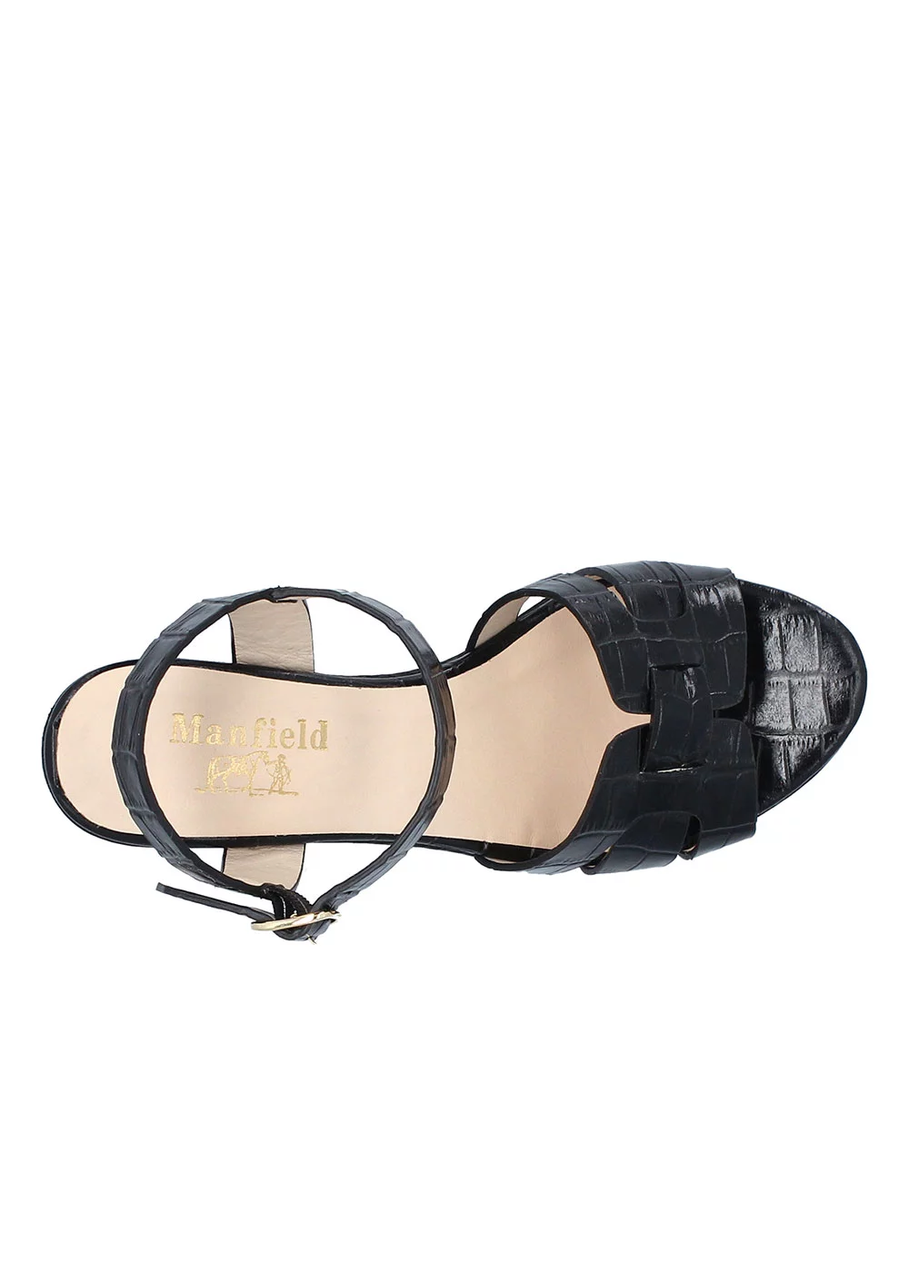 SANDALE TREVISE CROCO NOIR