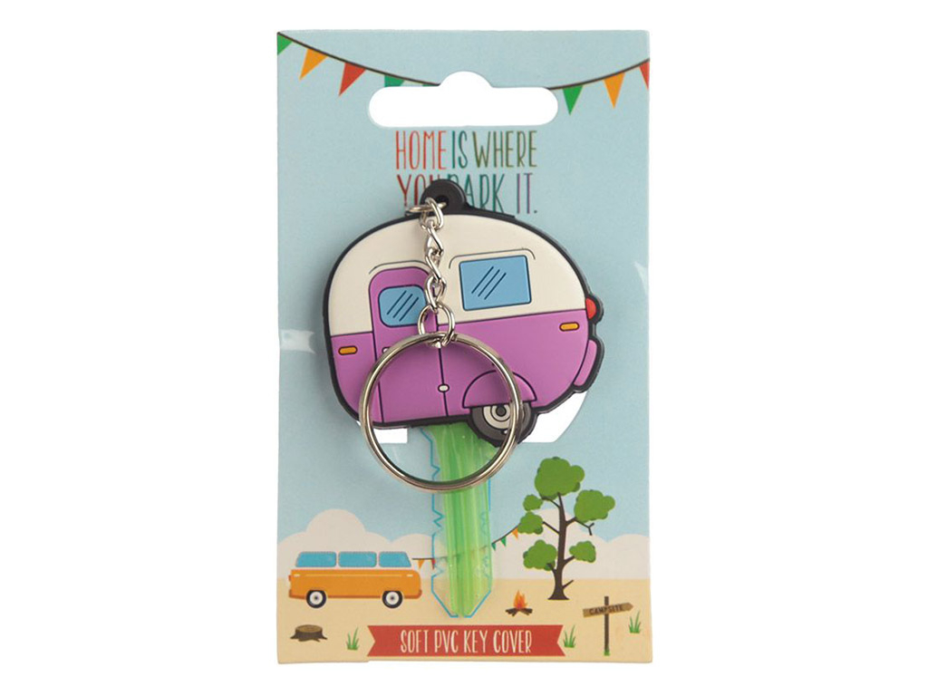 Home is Where You Park It caravan paars sleutelhanger