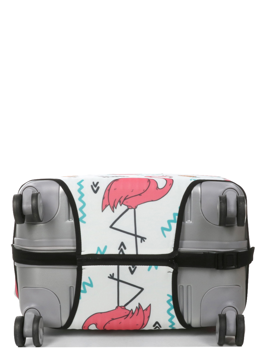 Housse de valise Periea White with Summer Flamingos M