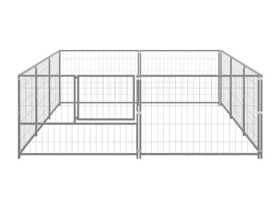 Chenil extérieur cage enclos argenté 300 x 200 x 70 cm 02_0000290