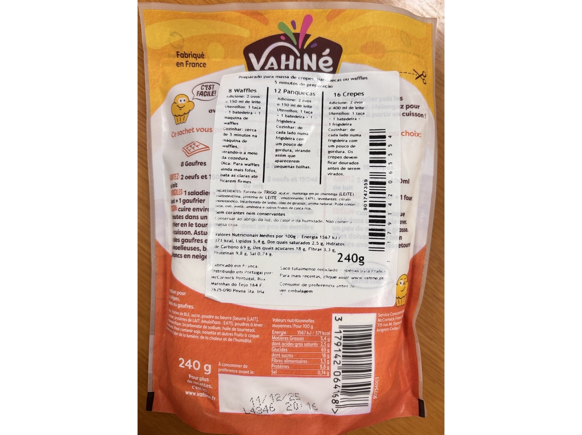 PREPARADO VAHINÉ 3 EM 1 240G