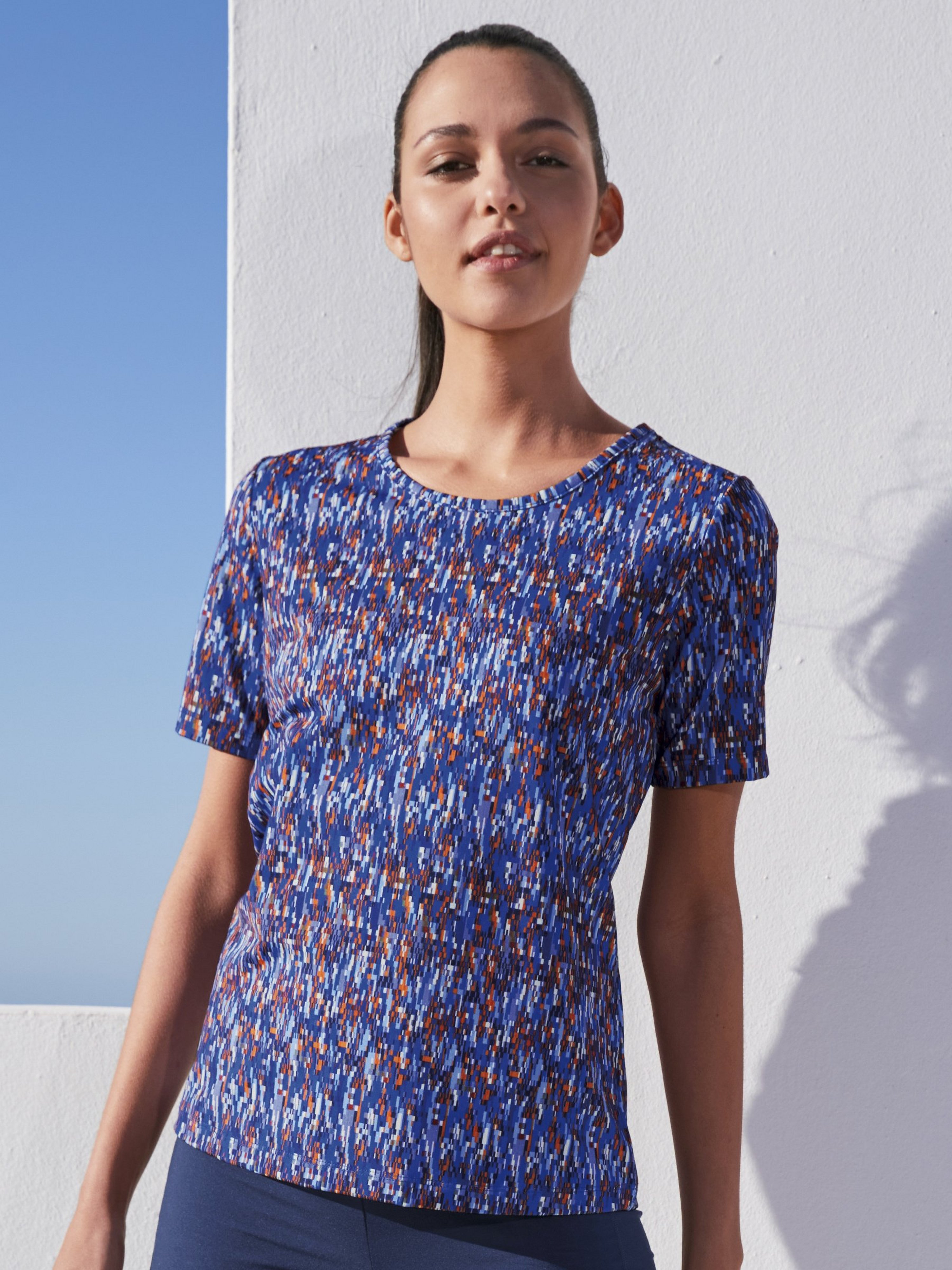 Rundhals-Shirt mit 1/2-Arm