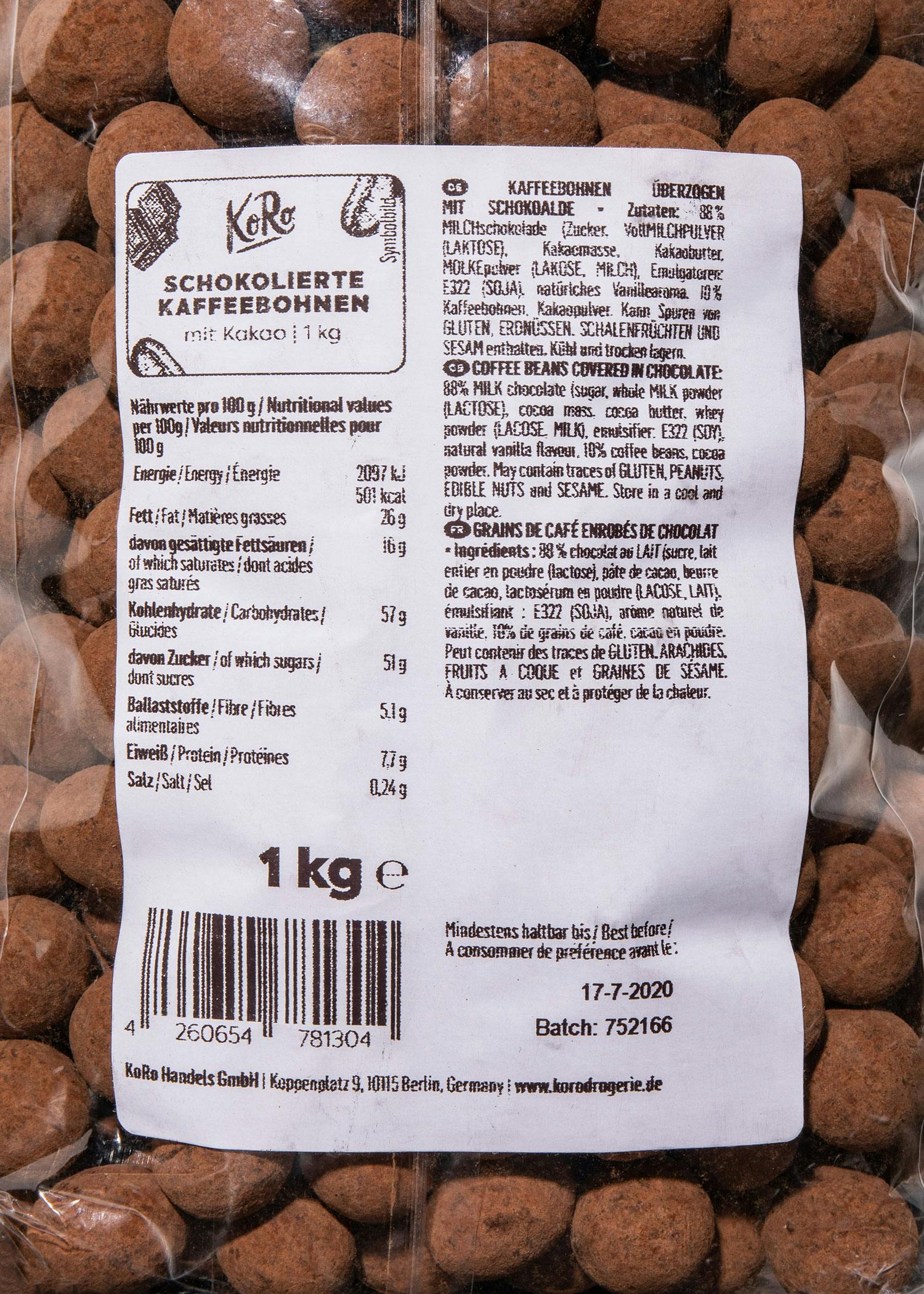 Schokolierte Kaffeebohnen 1 kg