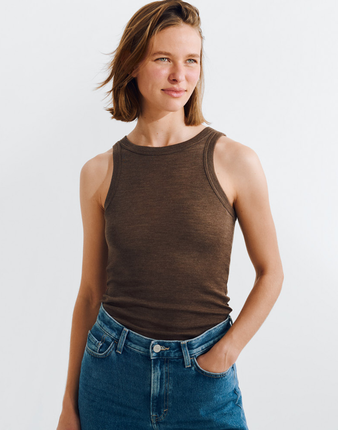 Tanktop van merinowol/zijde voor dames