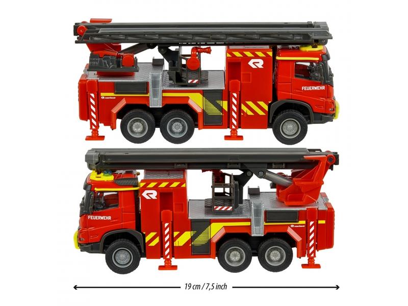 Majorette Rettungsfahrzeug Volvo Truck Feuerwehrwagen Spielzeug-Feuerwehrauto mit Licht und Sound