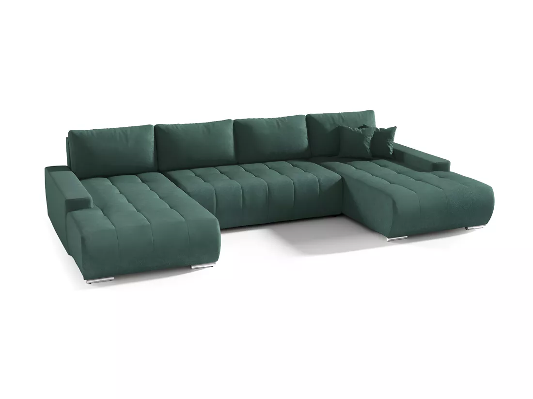 Canapé U 5 places convertible coffre Jonas Vert