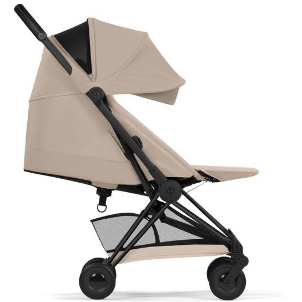 Køb Cybex Cozy Beige/Beige Coÿa Comfort Matt Black Inklusiv Foldbar Liggedel