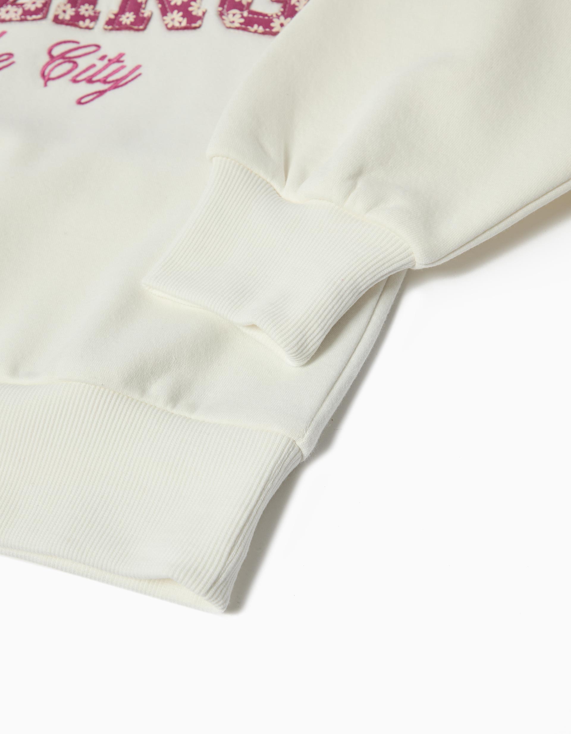 Sweatshirt de Felpa, Menina, Branco