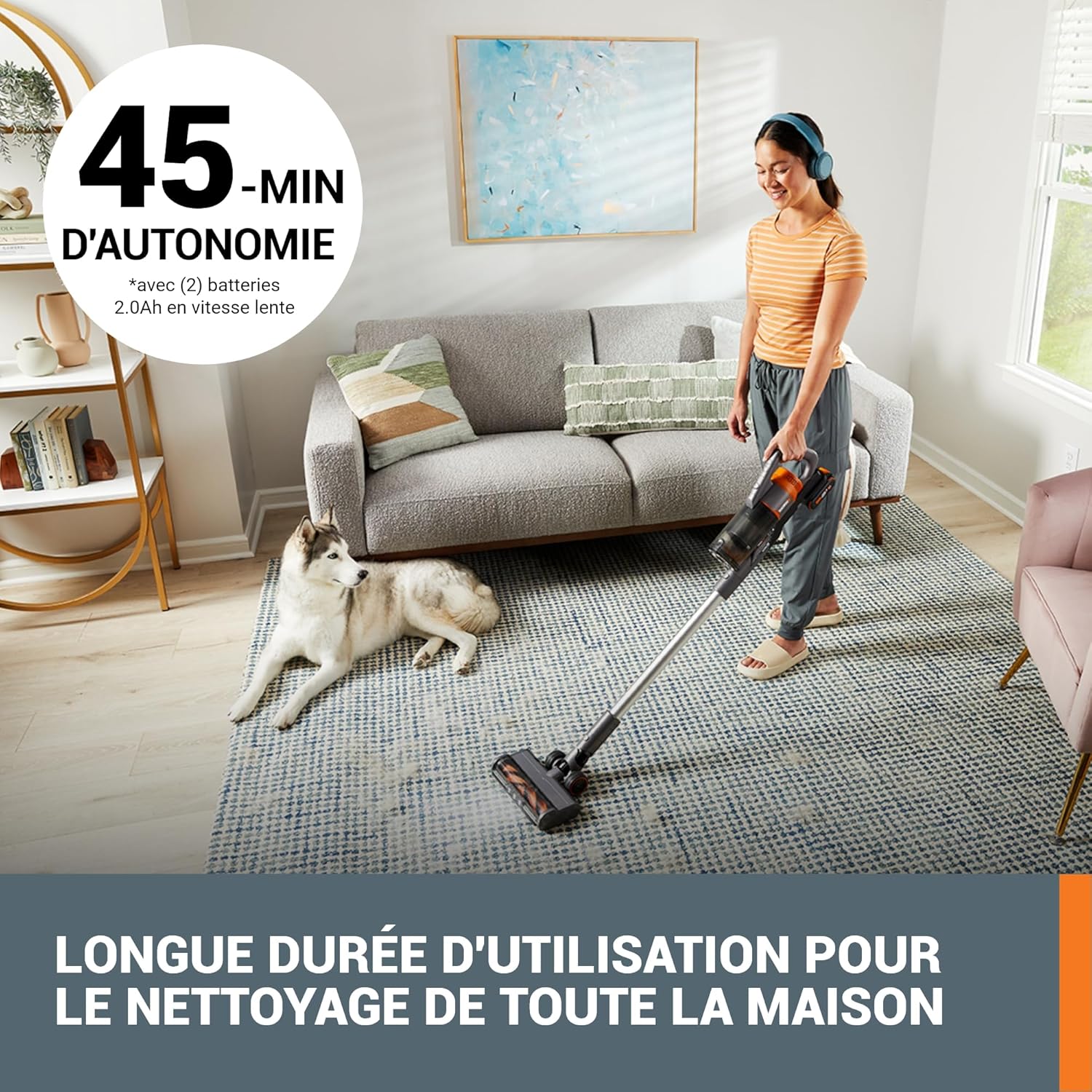 WORX 20V Akku Staubsauger WX038, 25Kpa Handstaubsauger kabellos, 45min Lange Laufzeit, leicht für Haustierhaare, Teppich, Auto - inkl. 2 PowerShare Akkus und Wandhalterung Doppelladegerät